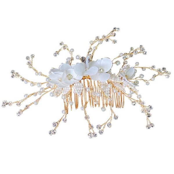 

hair clips & barrettes pearls comb chic nice crystal headpiece accessories for bridal bridesmaid d88, Golden;silver