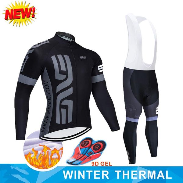 

racing sets 2021 winter thermal cycling jersey sets..., Black;blue