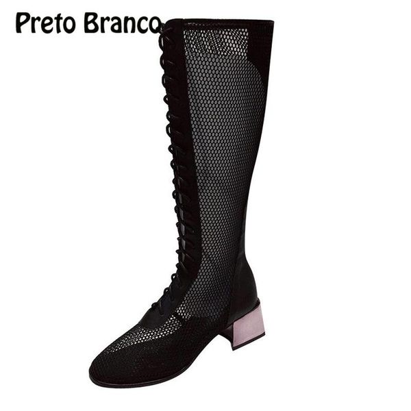 Boots Preto Branco Kadın Diz Yüksek Boot Siyah Beyaz Sonbahar Kadınlar Lady Sandalet Için Tıknaz Topuk Uyluk Kesme -706-8