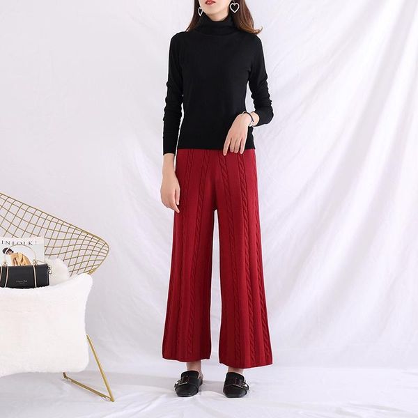 

women's pants & capris jech 2021 spring and autumn cashmere wool ankle-length casual elastic waist plus size women joggers indie, Black;white