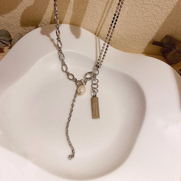 

minar rhinestone asymmetric bling necklace for women korean silver color linked chain coin pearl pendant chokers necklaces gifts