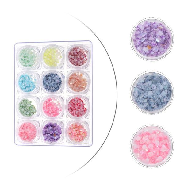 

nail art decorations 12 boxes 3d sequins marble rhinestone manicure charms decal, Silver;gold