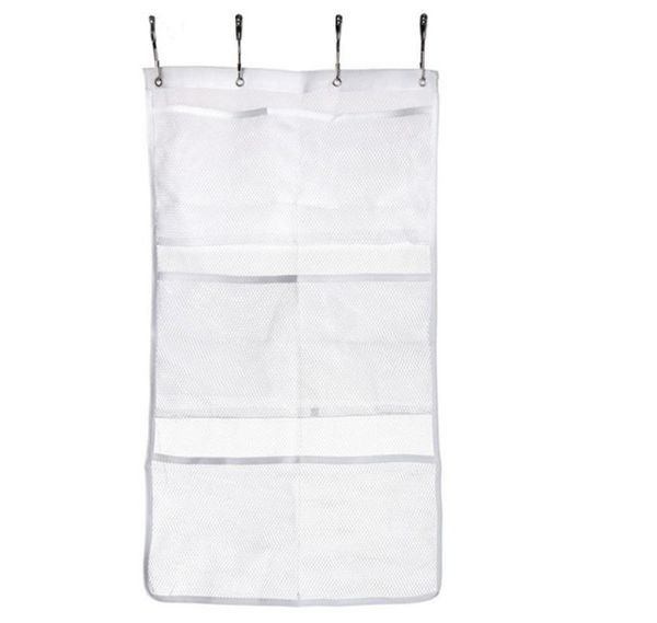 

pocket bathroom tub shower bath hanging mesh organizer caddy storage bag+ hook boxes & bins