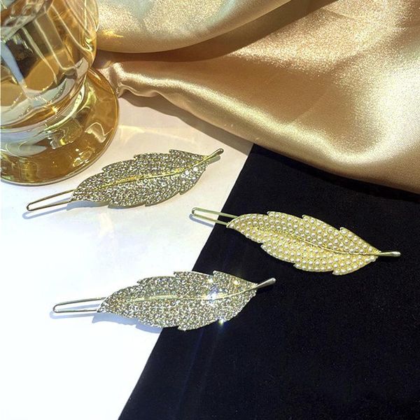 

hair clips & barrettes handmade leaf shaped pearl hairpin retro lightweight durable innovative design accessories for girls wedding party ml, Golden;silver