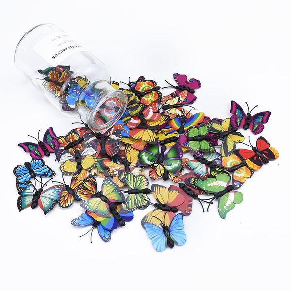 

decorative flowers & wreaths 20pcs 3d plastic butterfly diy gifts box fridge sticker scrapbooking needlework bridal accessories