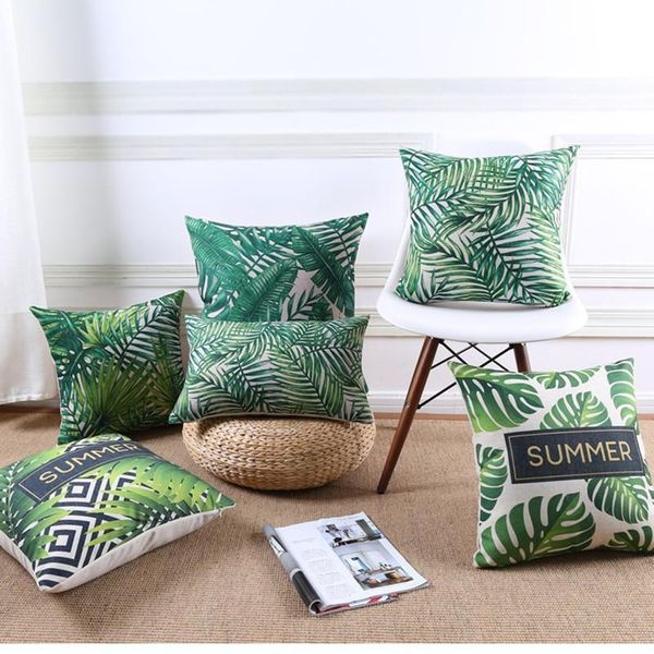

cushion/decorative pillow summer jungle tropical leaves green garden printed cushion cover decorative sofa car chair home decor