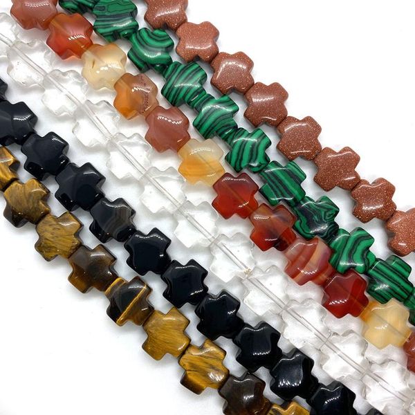 

other natural stone beads cross-shaped tiger eye lapis lazuli diy jewelry making necklaces bracelets accessories charm