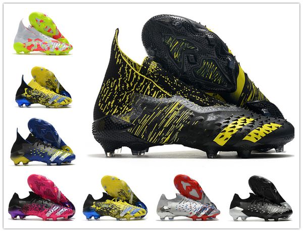 

gift bag boys mens high ankle soccer shoes women predator freak + fg firm ground cleats laceless trainers pogba 21 outdoor football boots si