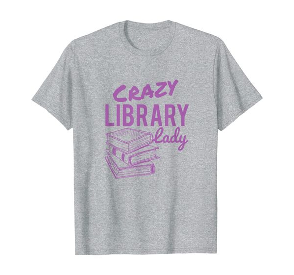 

funny library librarian lady crazy gift t-shirt, White;black