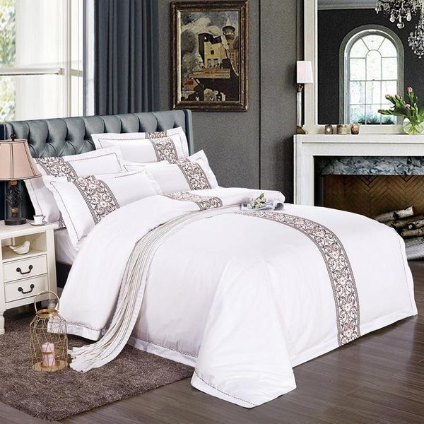 

bedding sets colorful pattern printed on white duvet cover set 100%cotton soft el bed sheet pillowcases double  king 4pcs
