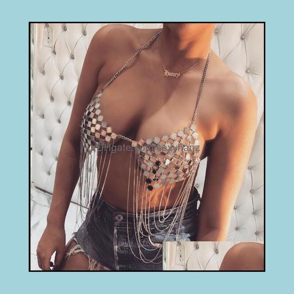 Другие Aessories Fashion Aessorieswomen Metal Sheet Jewelry Golden Sier Sexy Chain Bikini Bikini Body Delop 2021 FH6BW