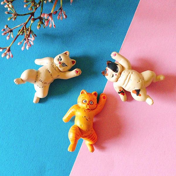 

decorative objects & figurines 1pcs cute kitty cat/orange brown white/miniatures/lovely animal/fairy garden gnome/terrarium decor/figurine/d