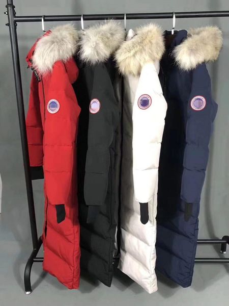 

canada maple goose 22 wolf hair women's outdoor leisure fashion warm long down et, Black