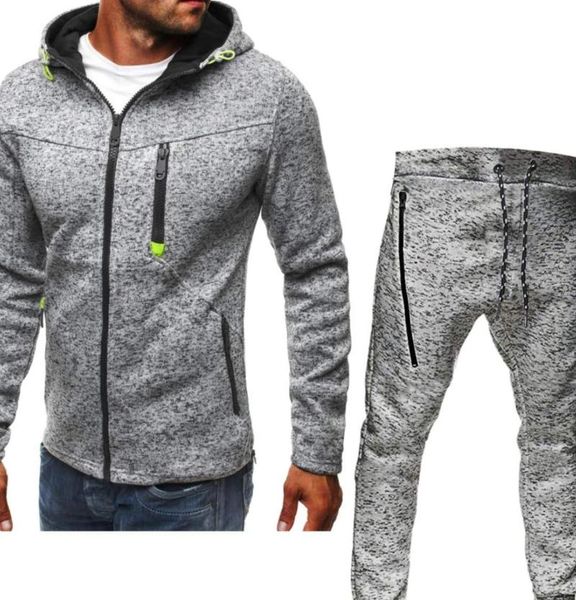 

men's tracksuits long sleeve spring, summer, autumn and winter suit for 2021 round neck hat leisure printed sports, Gray