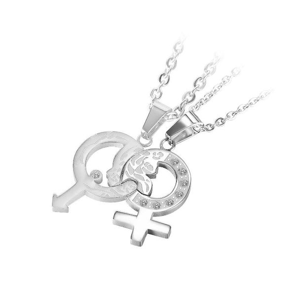 

pendant necklaces 2021 jewelry trend cross fashion simple atmosphere versatile couple stainless steel necklace for making, Silver