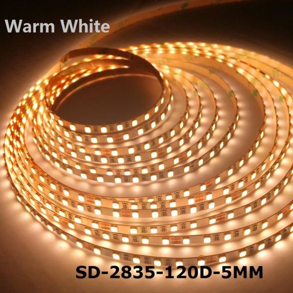 

> 90+ ra warm white 3000k smd2835 led strip, super bright,5mm wide,5meter/reel,dc24v,120leds/meter strips