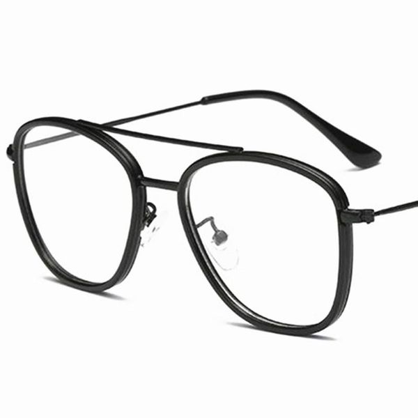 

sunglasses personality glasses retro optical eyeglasses double beam spectacles oversize frame eyewear 5 colors available, White;black