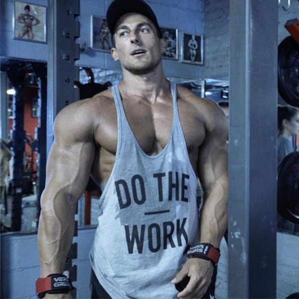 

training tank musculation vest bodybuilding clothing and fitness men shirt gym stringer undershirt, White;black