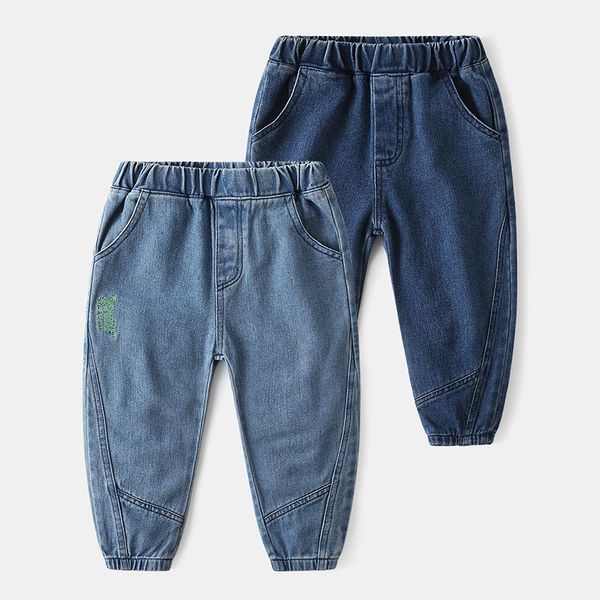 

boys jeans 2021 spring autumn childrens wear pants kids single pants baby letter embroidery new fashion style wash pant, Blue
