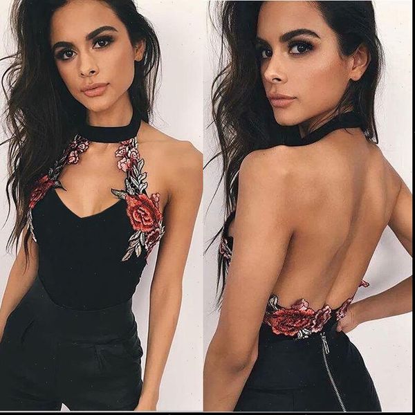 

v neck bodycon bandage womens romper sleeveless bodysuit short, Black;white
