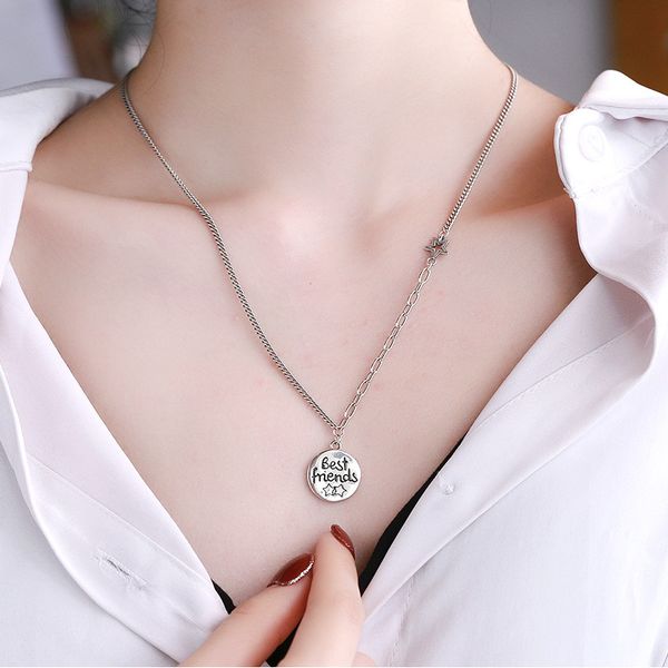 

chaosheng s925 silver round friends necklace