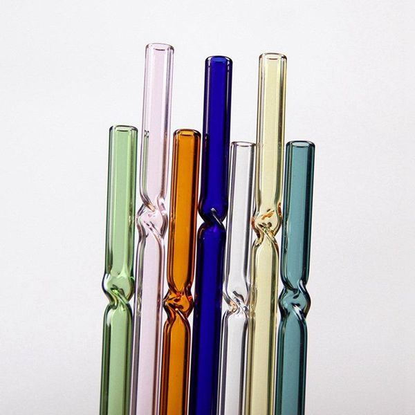 

drinking straws reusable glass high borosilicate heat temperature resistant household juice drink drinks bar accessory