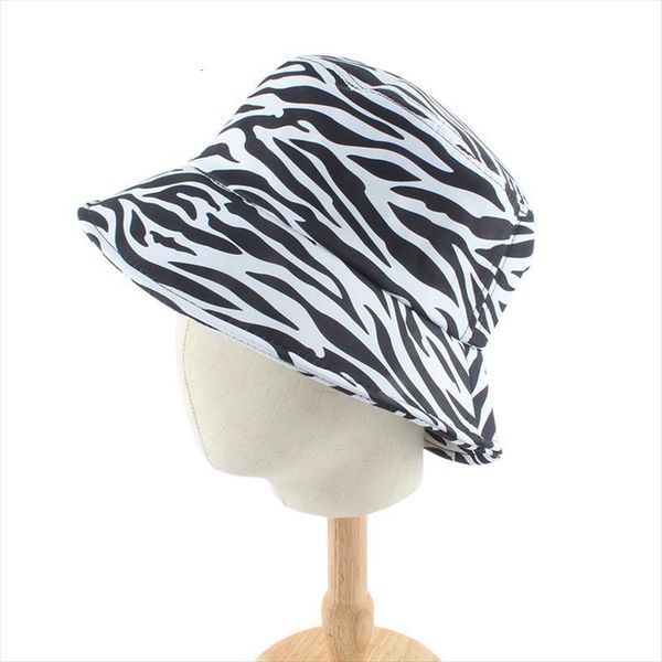 

fashion spring summer black white zebra and cow bucket hat panama fisherman for women men bob hip hop cap, Blue;gray