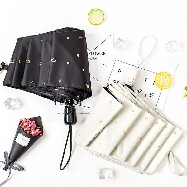 

fully automatic crown clear umbrella rain woman dual purpose concise sunscreen defence ultraviolet rays sunshade parasol umbrellas