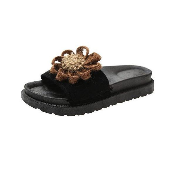 

slippers s flower woman sandals platform casual beach flip flops high heel sandal women summer ladies a021, Black