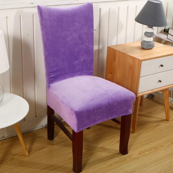 

chair covers 18 colors velvet dining cover pile stretch slipcover washable for wedding banquet el home decor