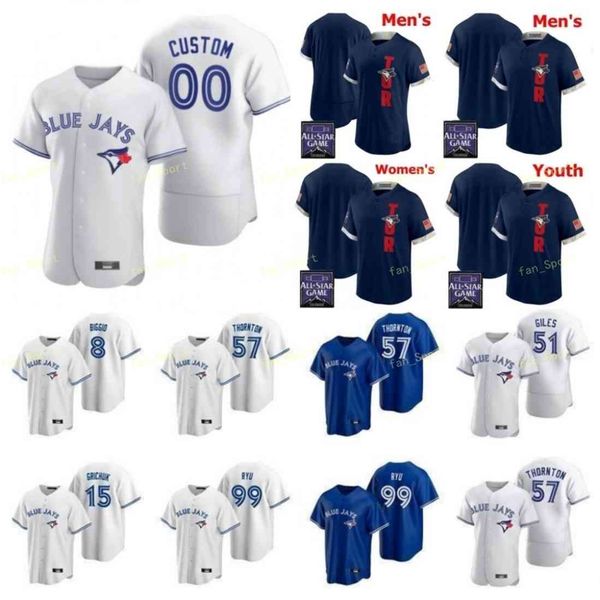 

men women youth 2021 all-star game baseball jerseys 30 alejandro kirk 6 alek manoah 22 steven matz 58 tim mayza 7 reese mcguire custom stitc, Blue;black