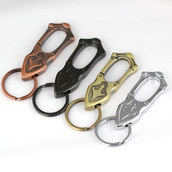 

keychains retro style heavenly sword bull pants buckle keychain key chain ring keyring keyfob fob holder, Silver