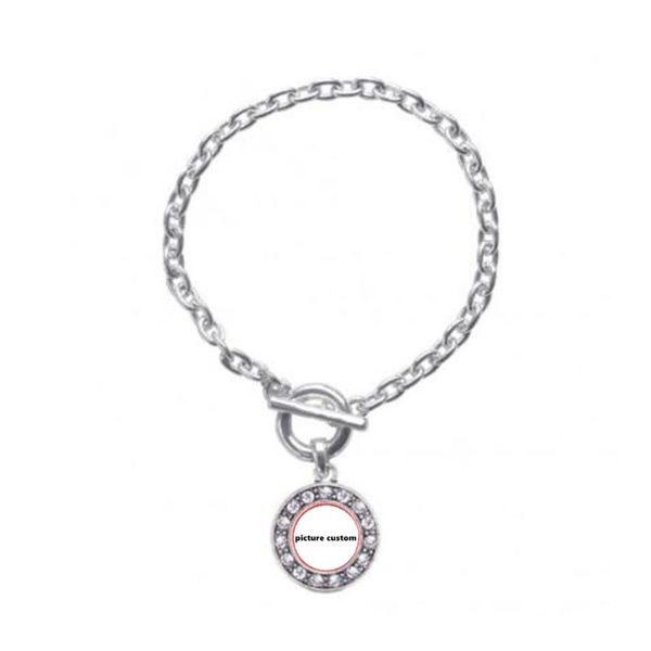 

cuff charm toggle bracelet crystal glass printing custom pictures baseball team football basketball star adjustable, White