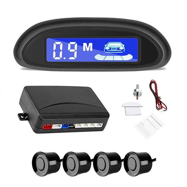 

car automatic parktronic led parking sensor with 4 sensors reversi buzzer detector system spare radar monitor display rear view cameras&