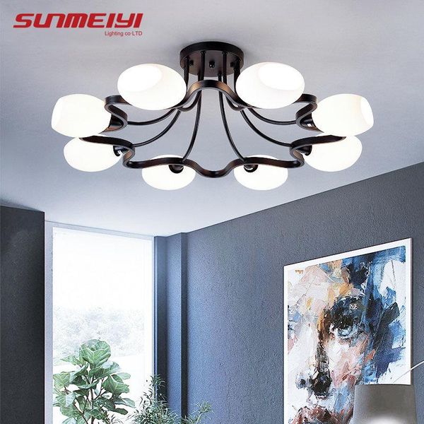 

modern led ceiling lights el hall bedroom glass lamp dining room pendente de teto fixture lighting for wedding deco
