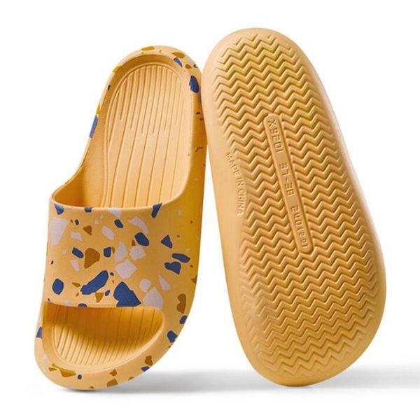 

home soft slippers ladies/men's thick bottom slipper women indoor bathroom anti-slip floor shoes printing silent qq623, Black