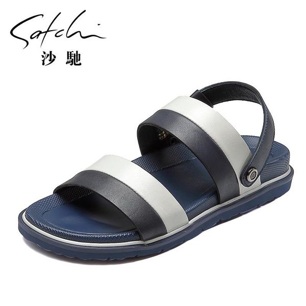 

full grain leather sandal and slipper with slip-proof sole sandals, Black