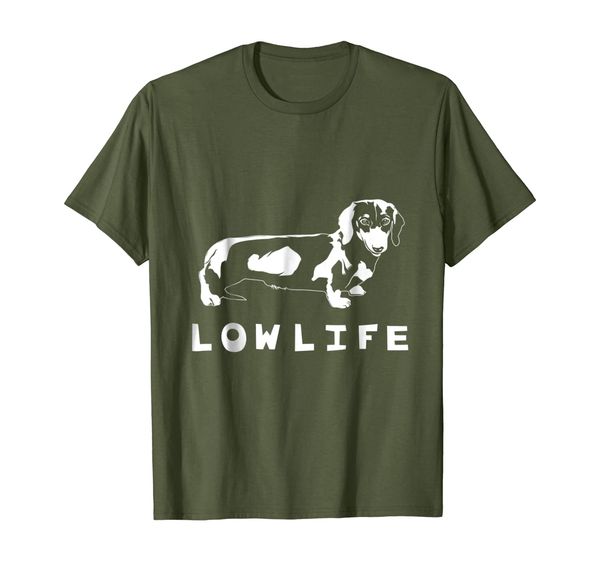 

funny dachshund "low life" shirt, White;black