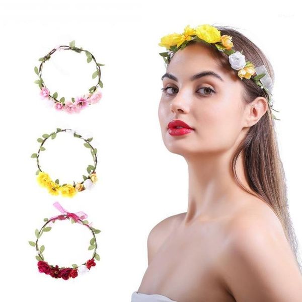 

yellow wreath headband wreaths crowns wedding beach travel bride bohemian hair flower flower1