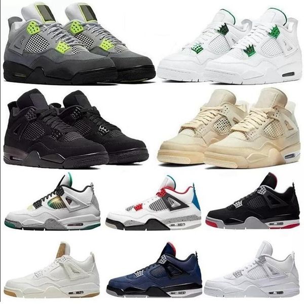 

new boots 4s jumpman basketball shoes metallic purple red green bred splatter black cat what the mens sport sneakers dhv3x12