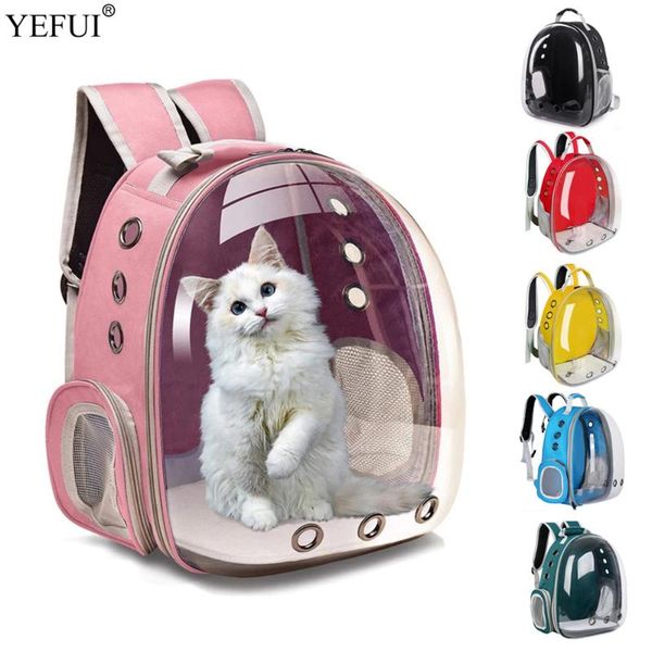 

cat carriers,crates & houses yefui portable carrier bag breathable outdoor travel backpack transparent space cage for small dog pet