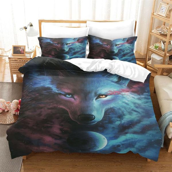 

bedding sets animal couples wolf set 3d luxury duvet cover comforter bed linen twin  king single size drop gift