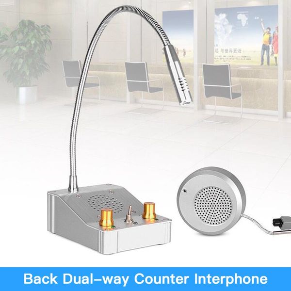 

dual-way window glass counter intercom interphone fit for office back store speaker system walkie talkie