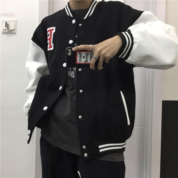 

women's jackets 2021 coat ladies and jacket couple college style cardigan baseball uniform, Black;brown