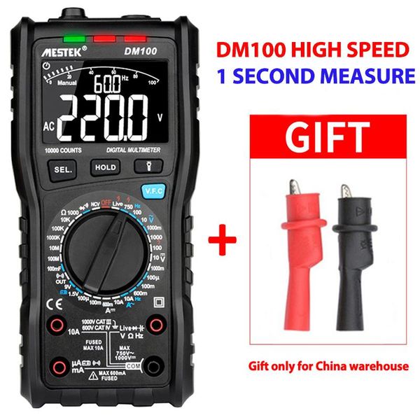 Мультиметра Mestek DM100 Digital Multimeter High Speed ​​Smart Double Core T-RMS NCV Температура Мультиметро-анти-зажигание аварий