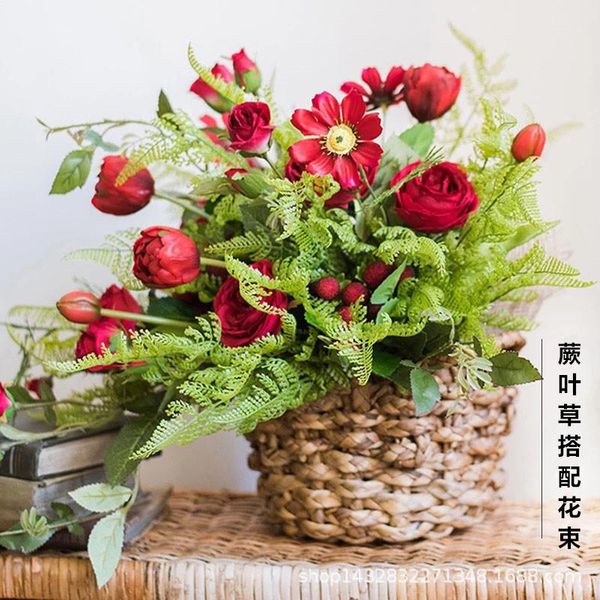 

decorative flowers & wreaths artificial fern plant table greenery ornament home office fake wedding party pvc decoration