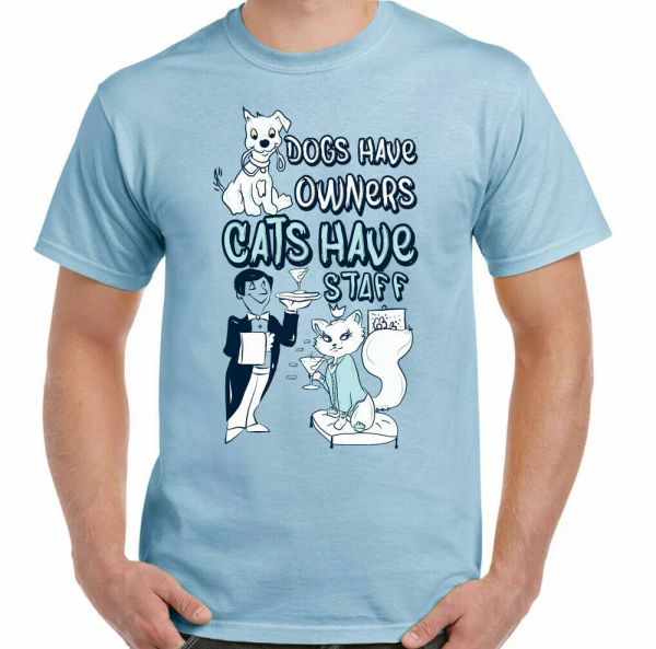 

cat t-shirt, kitten dogs have owners personal funny mens, White;black