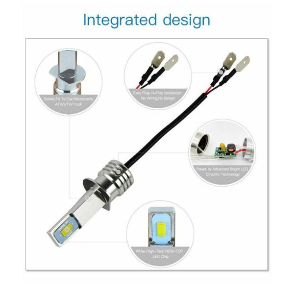 

car headlights conversion led bulbs fog light 6000k white waterproof ip67 accessories