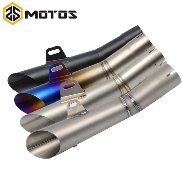 

motorcycle exhaust system zs motos 38-51 mm universal inlet mesh design pipe muffler with customized sc motorbike