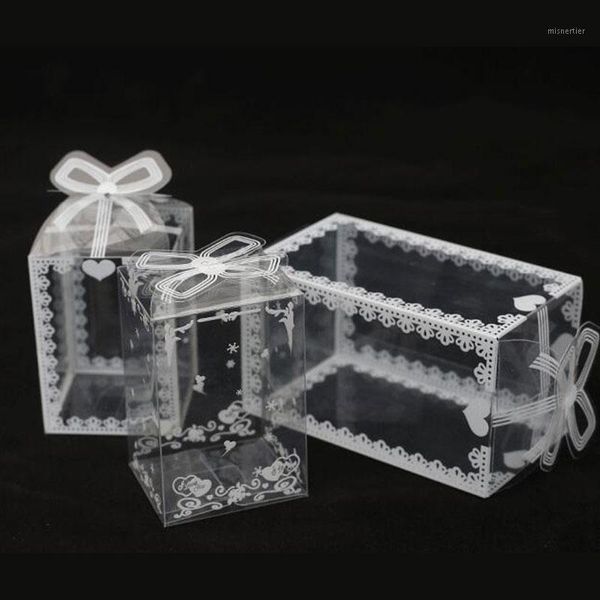 Confezione regalo 10 pezzi Scatola in PVC trasparente Confezione per alimenti Torta stampata a cuore